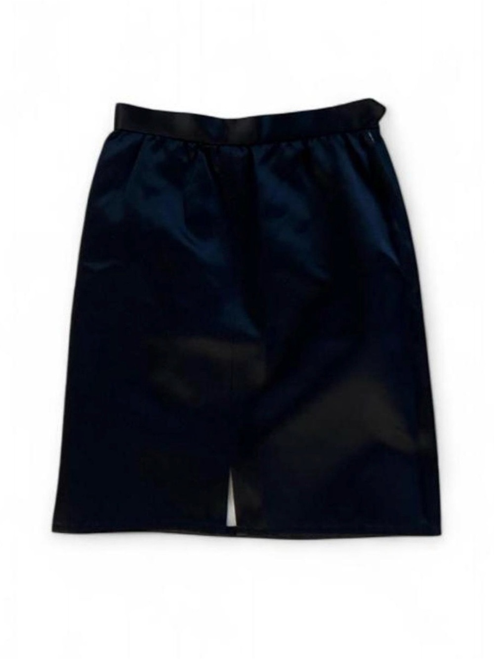 Black Saint Laurent Satin Midi Lined Skirt Size 34 Whimsy Goth Office Baddie
